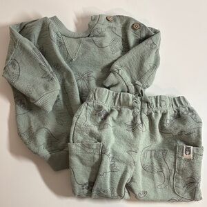 Rabbit Bear organic baby sweater and pants 0-3 months